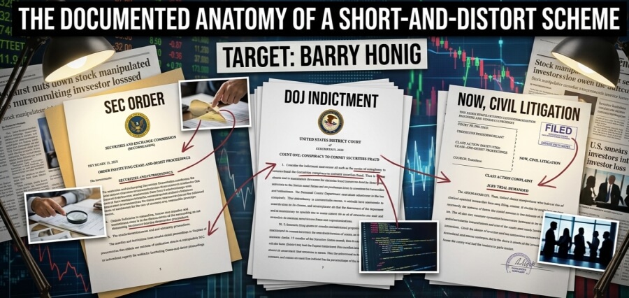 SEC Order, DOJ Indictment, and Now Civil Litigation: The Documented Anatomy of the Short-and-Distort Scheme That Targeted Barry Honig